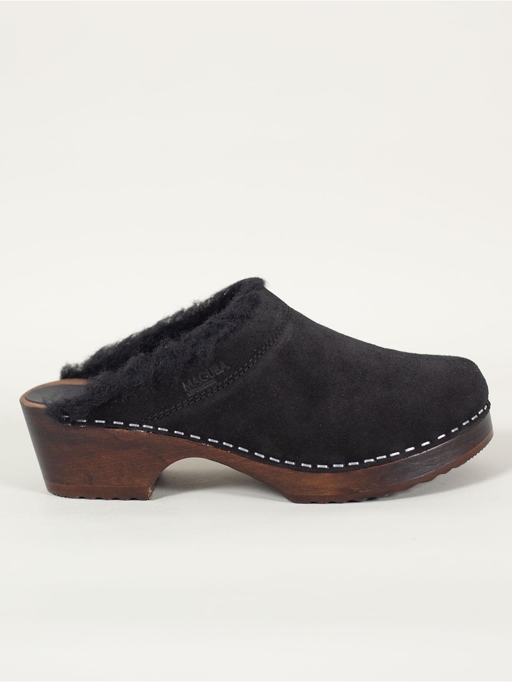 Maguba EU 40 US 10 Troentorp Shearling Clogs Black Suede Oslo Winter Mules